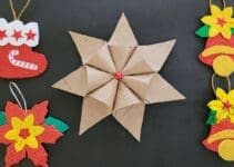 Adornos Navideños con tubos de papel higiénico Flores de Navidad