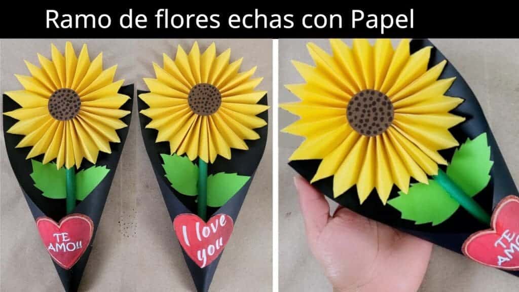 ramo de flor amarilla con papel